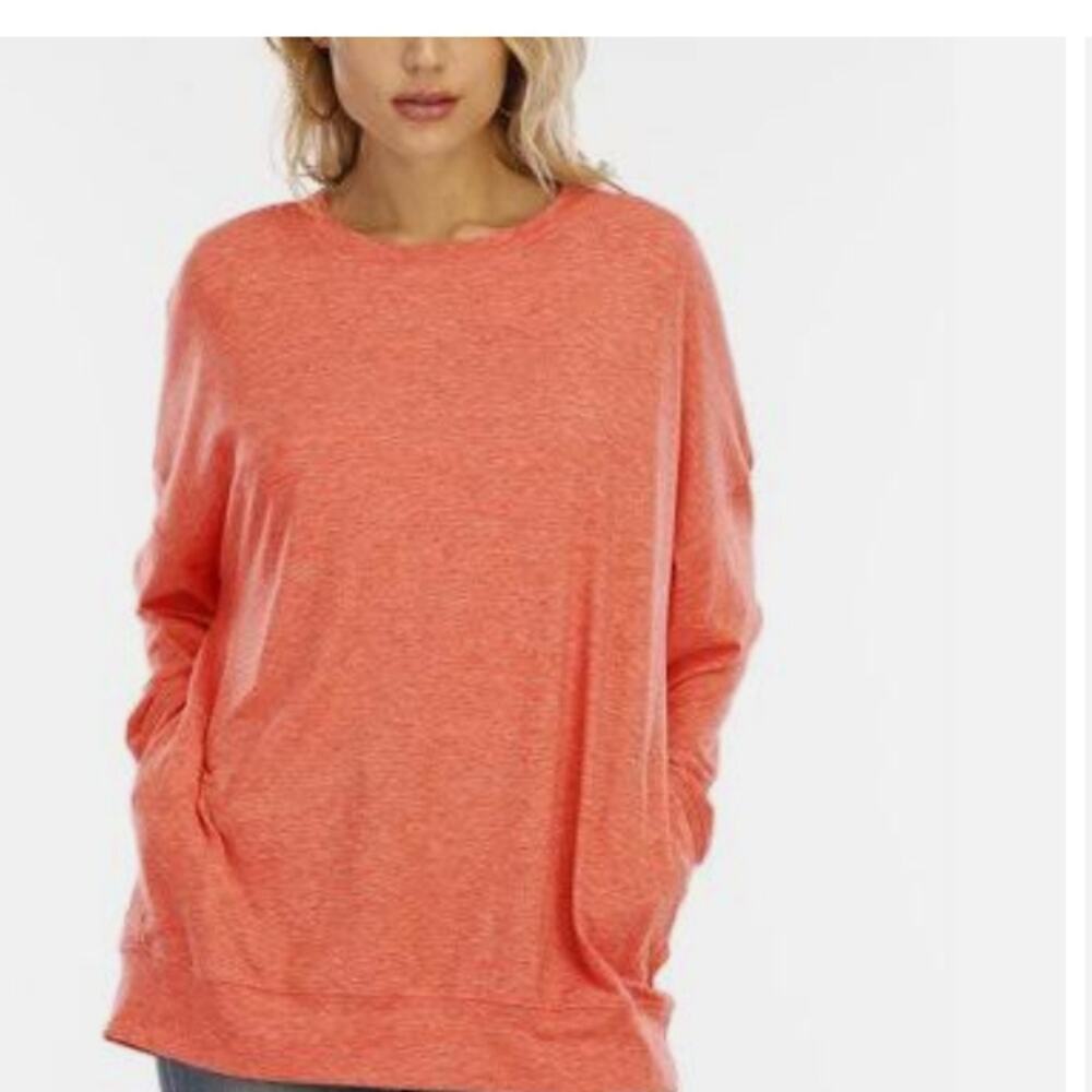 EILEEN FISHER LINEN LONG SLEEVE PINK SWEATER SIZE MED